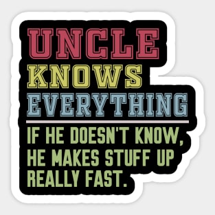 Uncle knows everything vintage Sticker